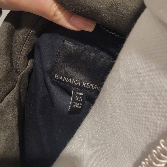 ‼️SOLD‼️BANANA REPUBLIC OLIVE GREEN VEGAN-SUEDE MOTOR JACKET - Picture 9 of 9